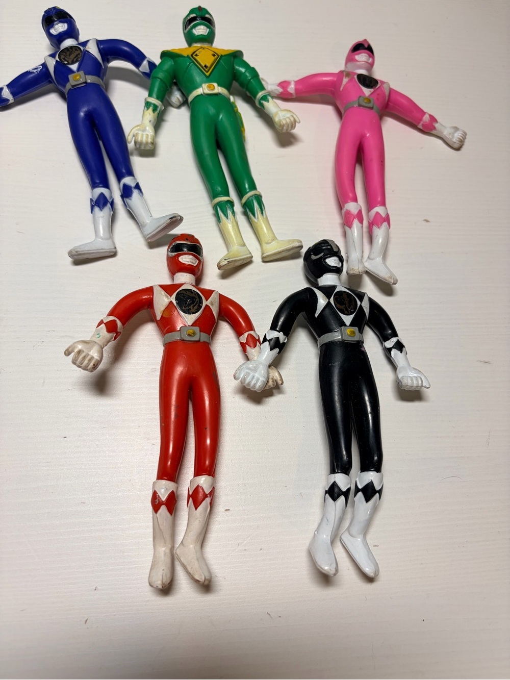 Vintage 1994 Power Rangers Bendable 5 Figures Gordy Toys Flexible